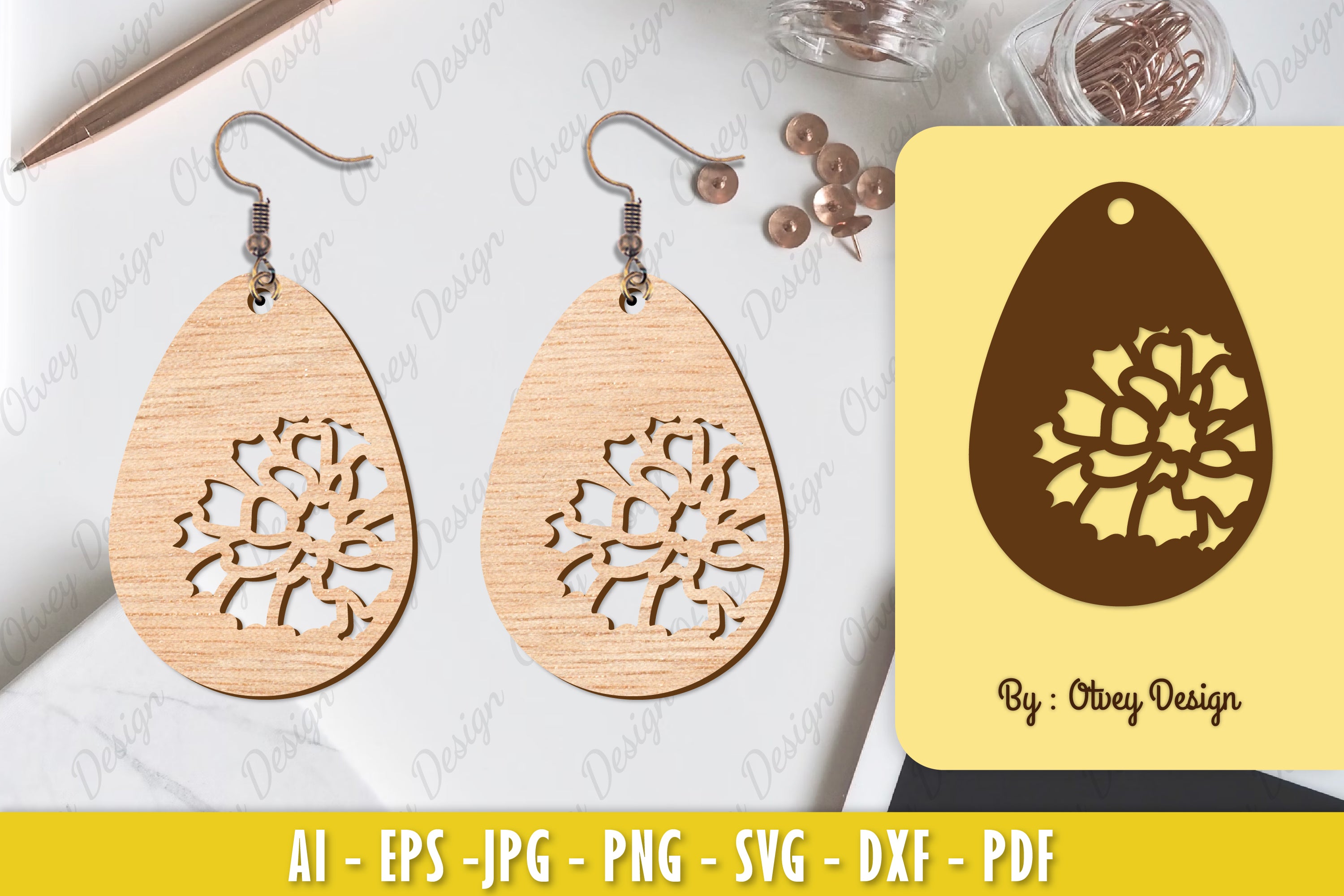 Flower Earring Laser Cut SVG Bundle 63 - CraftNest - Digital Crafting and Art