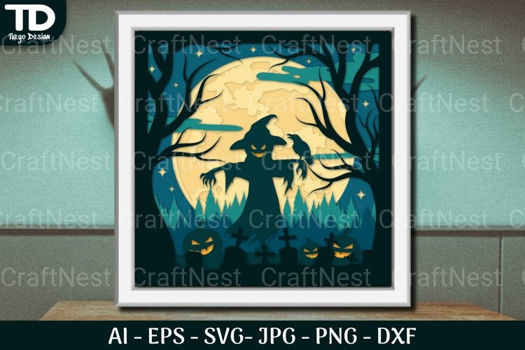 Shadow Helloween Layered Papercut SVG