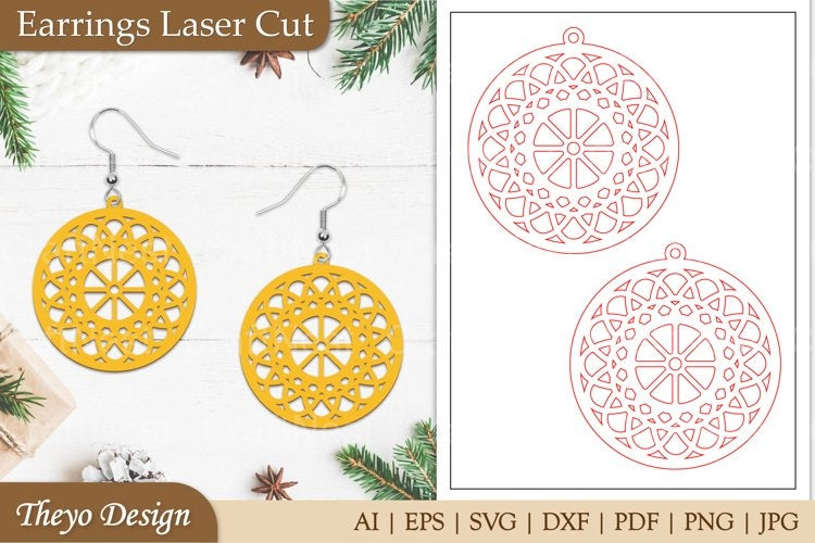 Earrings Lasercut Mandala SVG Bundle