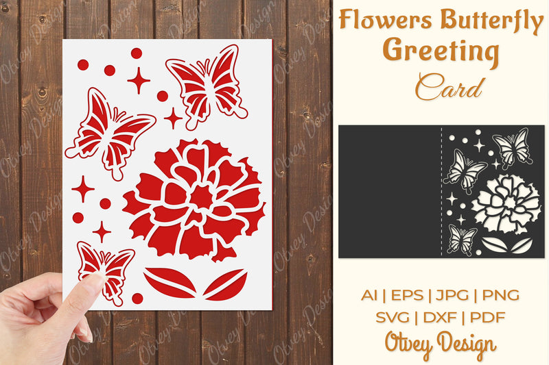 Butterfly and Flowers Card Cover Paper Cut SVG Bundle 3 - CraftNest - Digital Crafting and Art