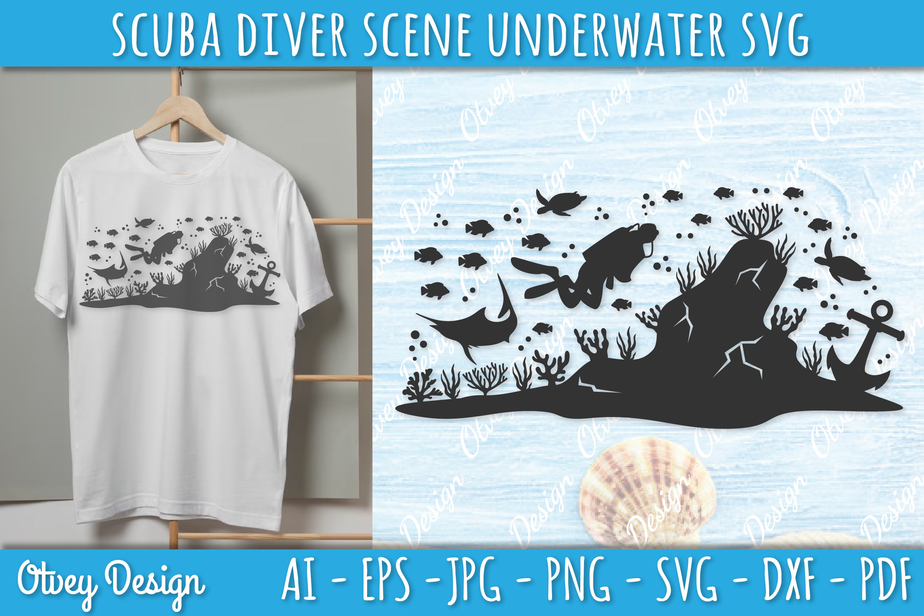 Scuba Diver Underwater World SVG Bundle 6 - CraftNest - Digital Crafting and Art