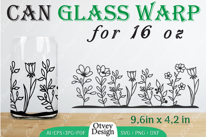 Blooming Wildflowers Can Glass 16 OZ SVG Bundle 5 - CraftNest - Digital Crafting and Art