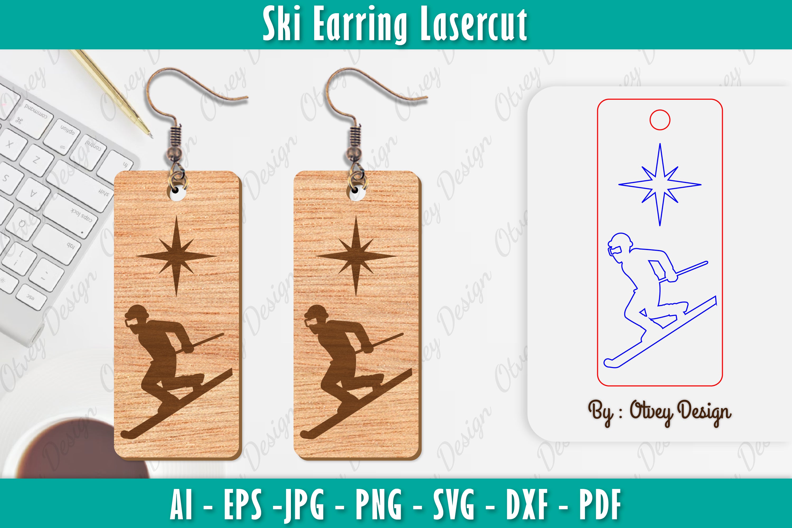 Ski Earring Laser Cut SVG Bundle 20 - CraftNest - Digital Crafting and Art