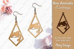 Sea Animals Earrings Laser Cut SVG Bundle 36 - CraftNest - Digital Crafting and Art