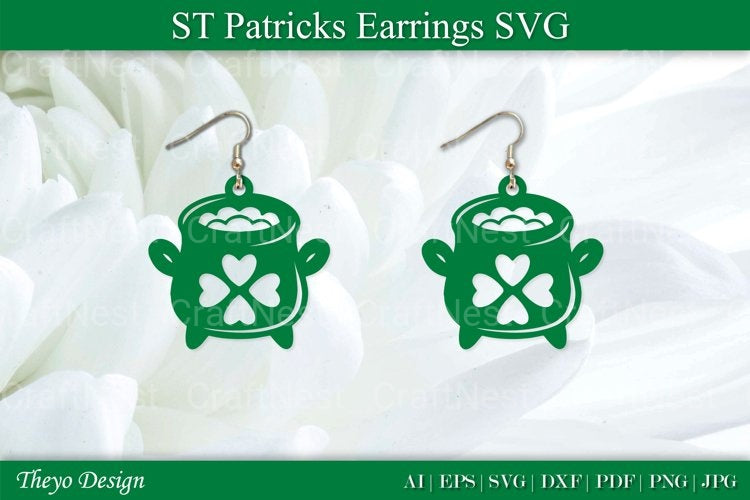 St Patrick's Day Earrings SVG