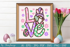 Love Gnome Easter 3D Shadow Box Papercut SVG Bundle - CraftNest - Digital Crafting and Art
