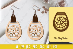 Flower Earring Laser Cut SVG Bundle 83 - CraftNest - Digital Crafting and Art