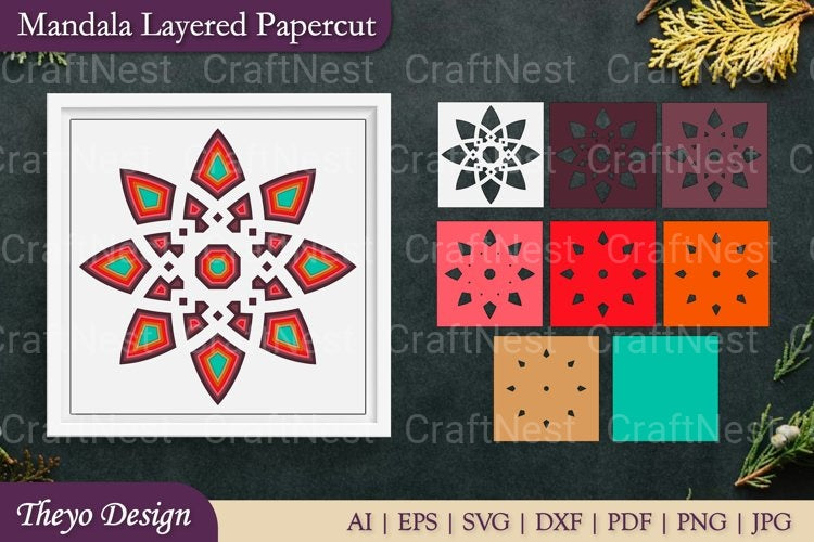 Mandala Layered Papercut SVG Bundle