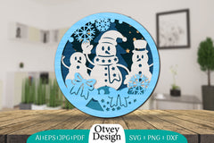 Snowman 3D Layered Lasercut SVG Bundle 1 - CraftNest - Digital Crafting and Art