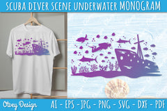 Scuba Diver Monogram SVG Bundle 4 - CraftNest - Digital Crafting and Art