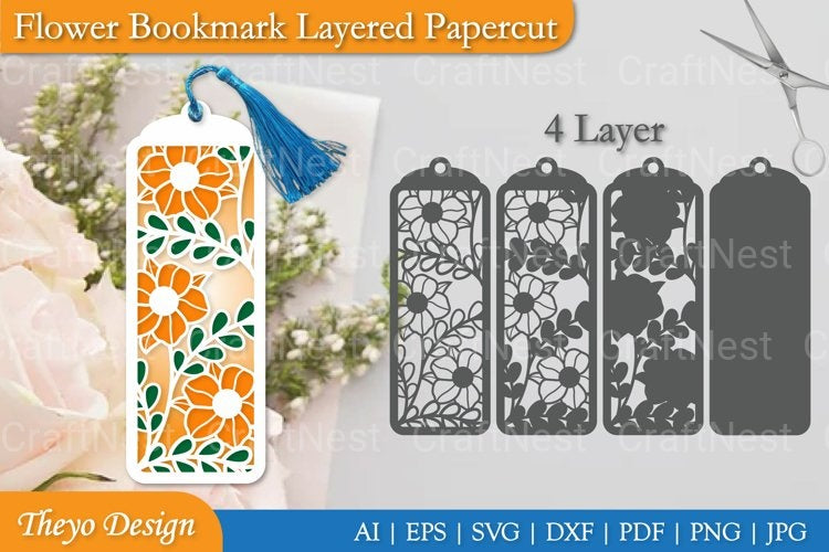 Flower Layered Papercut SVG Bundle