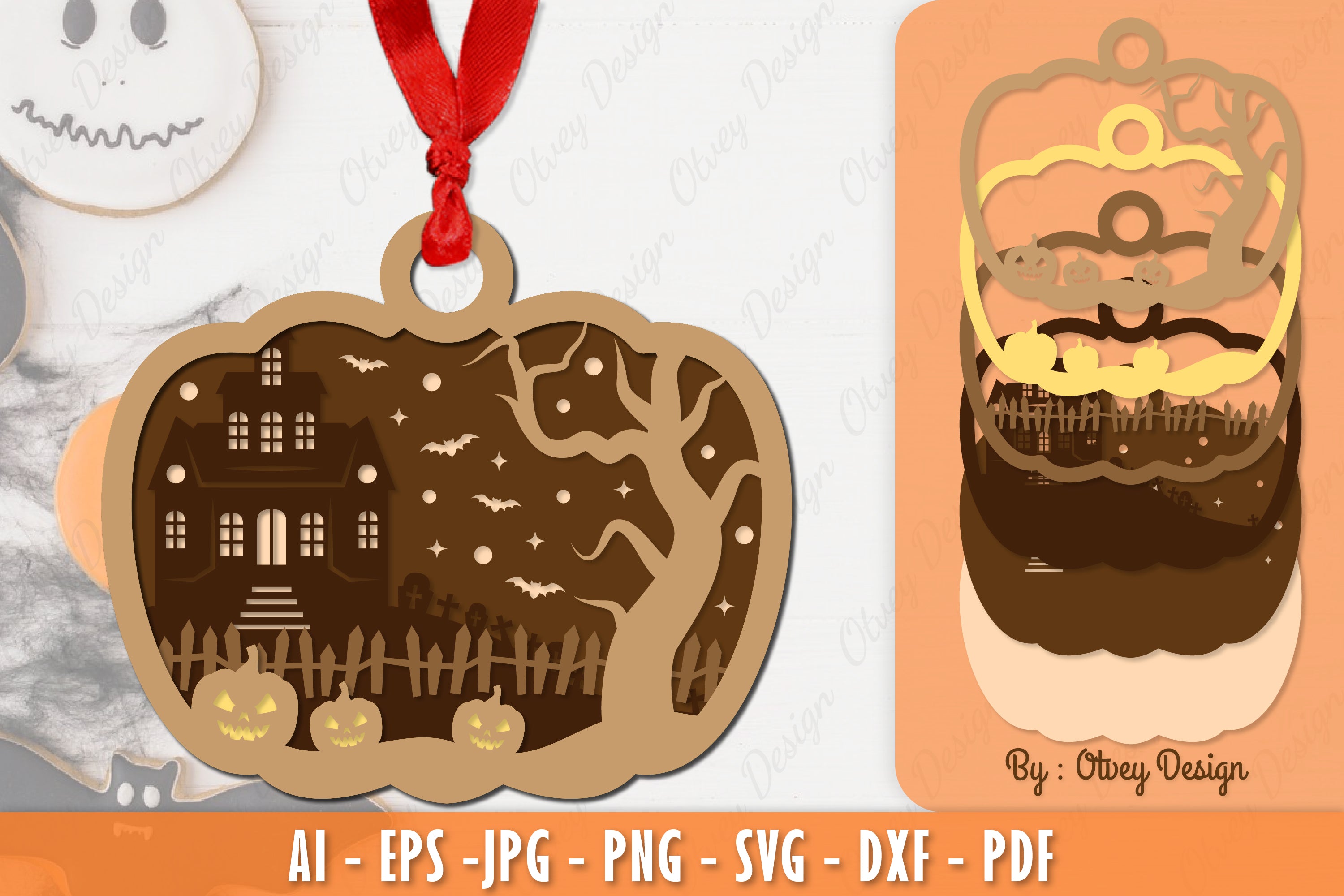 Halloween Ornament Lasercut SVG Bundle 3 - CraftNest - Digital Crafting and Art