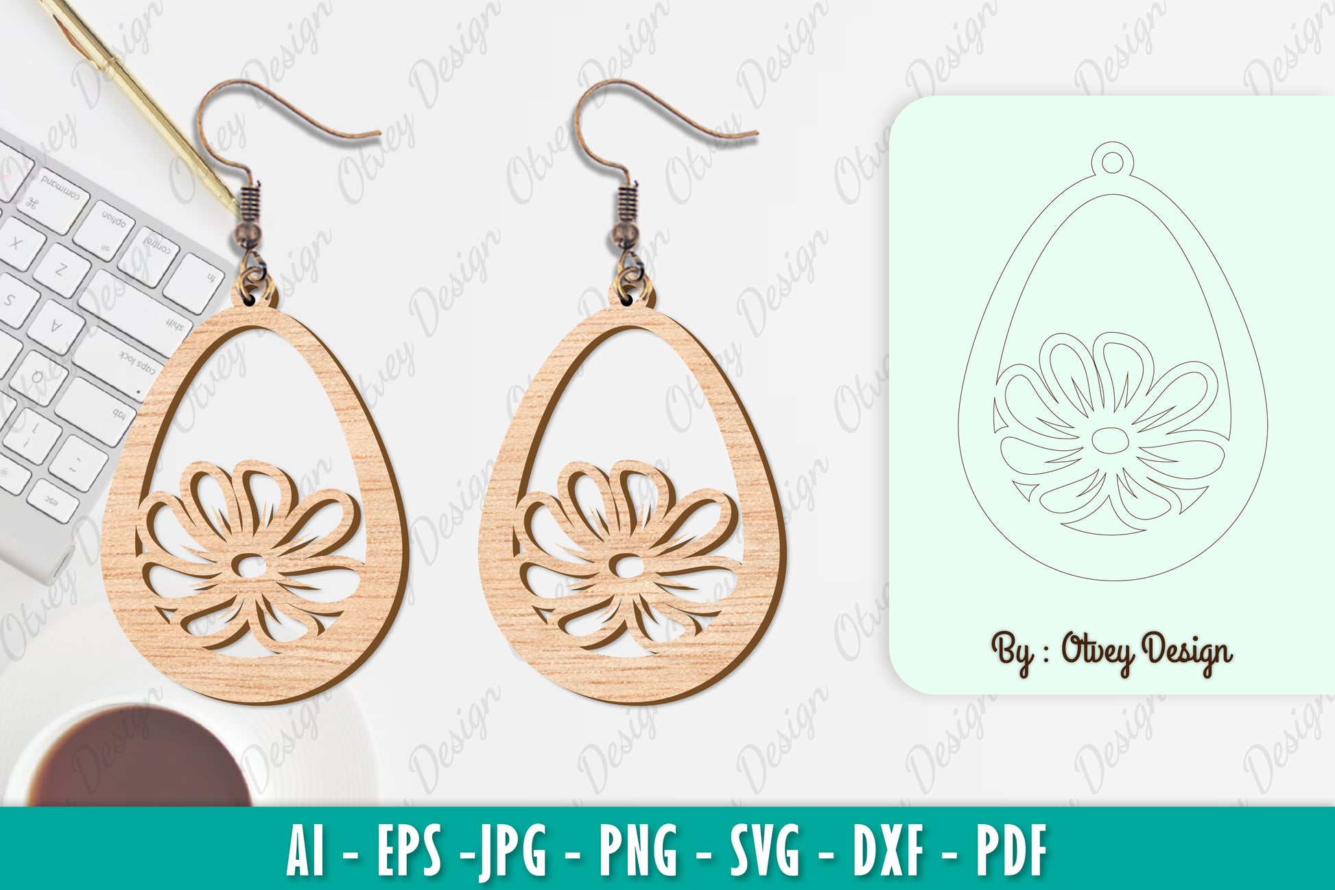 Flower Earring SVG Bundle 17 - CraftNest - Digital Crafting and Art