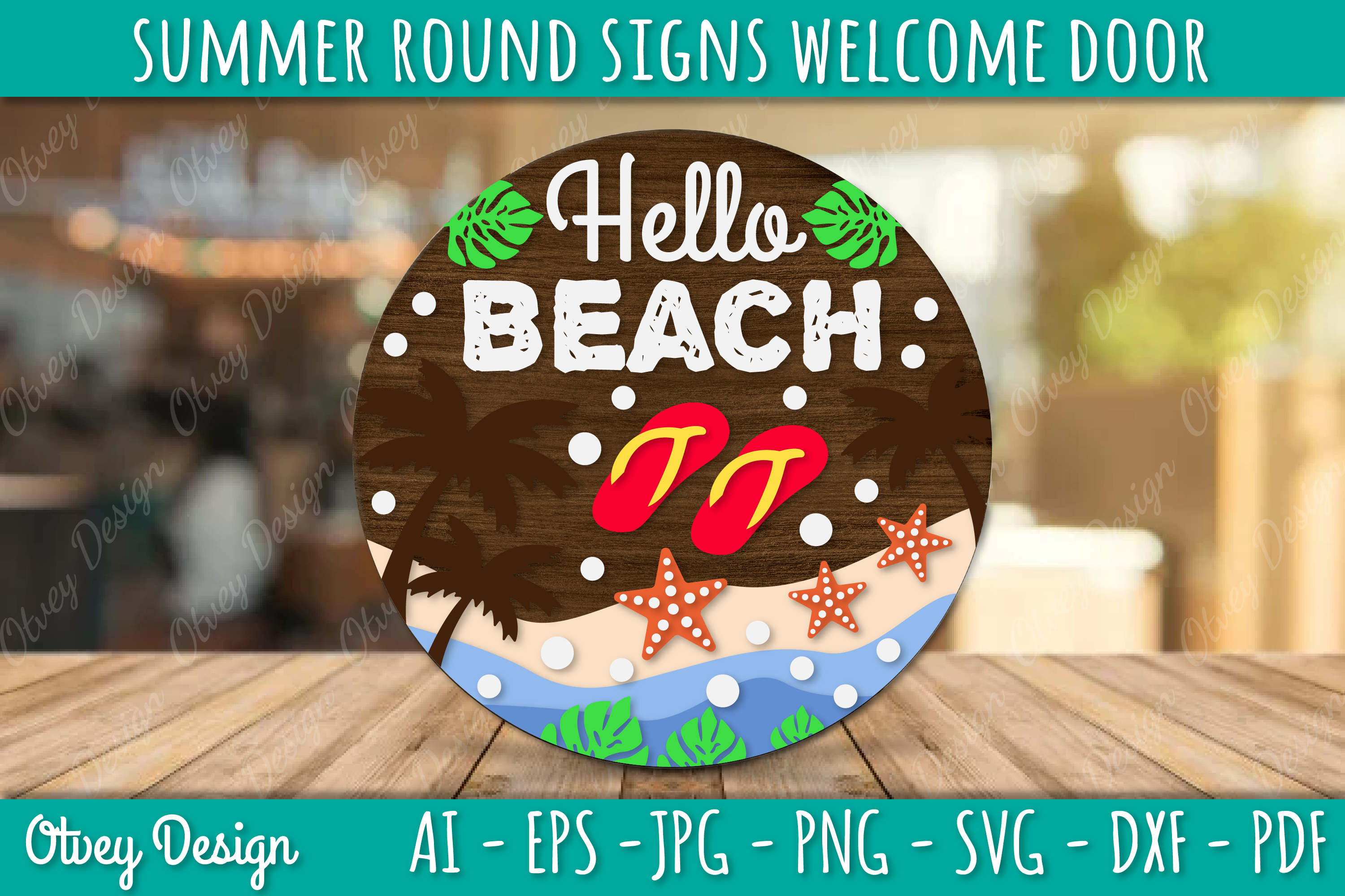 Summer Welcome Door Hangers SVG Bundle 3 - CraftNest - Digital Crafting and Art