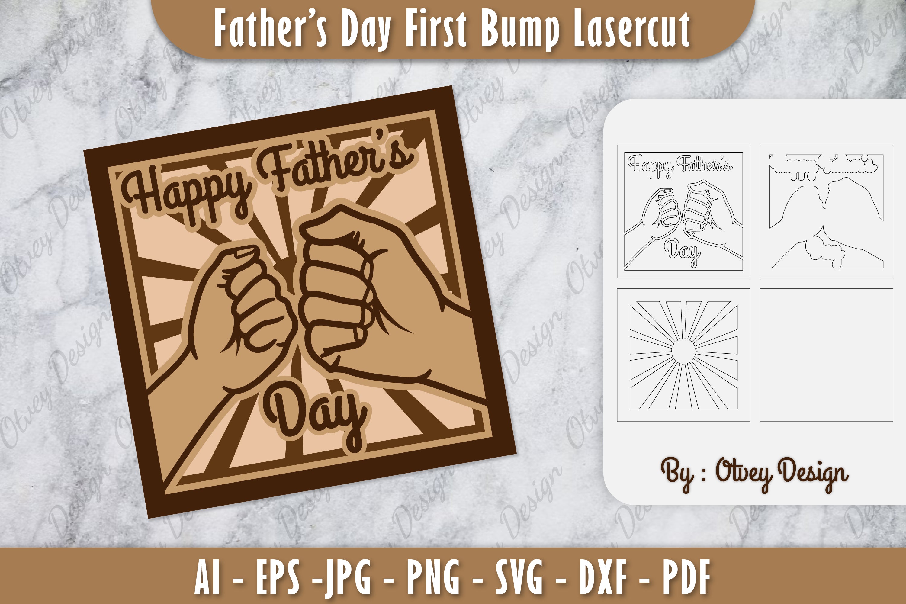 Father's Day Fist Bump Layered Laser Cut SVG Bundle 2 - CraftNest - Digital Crafting and Art