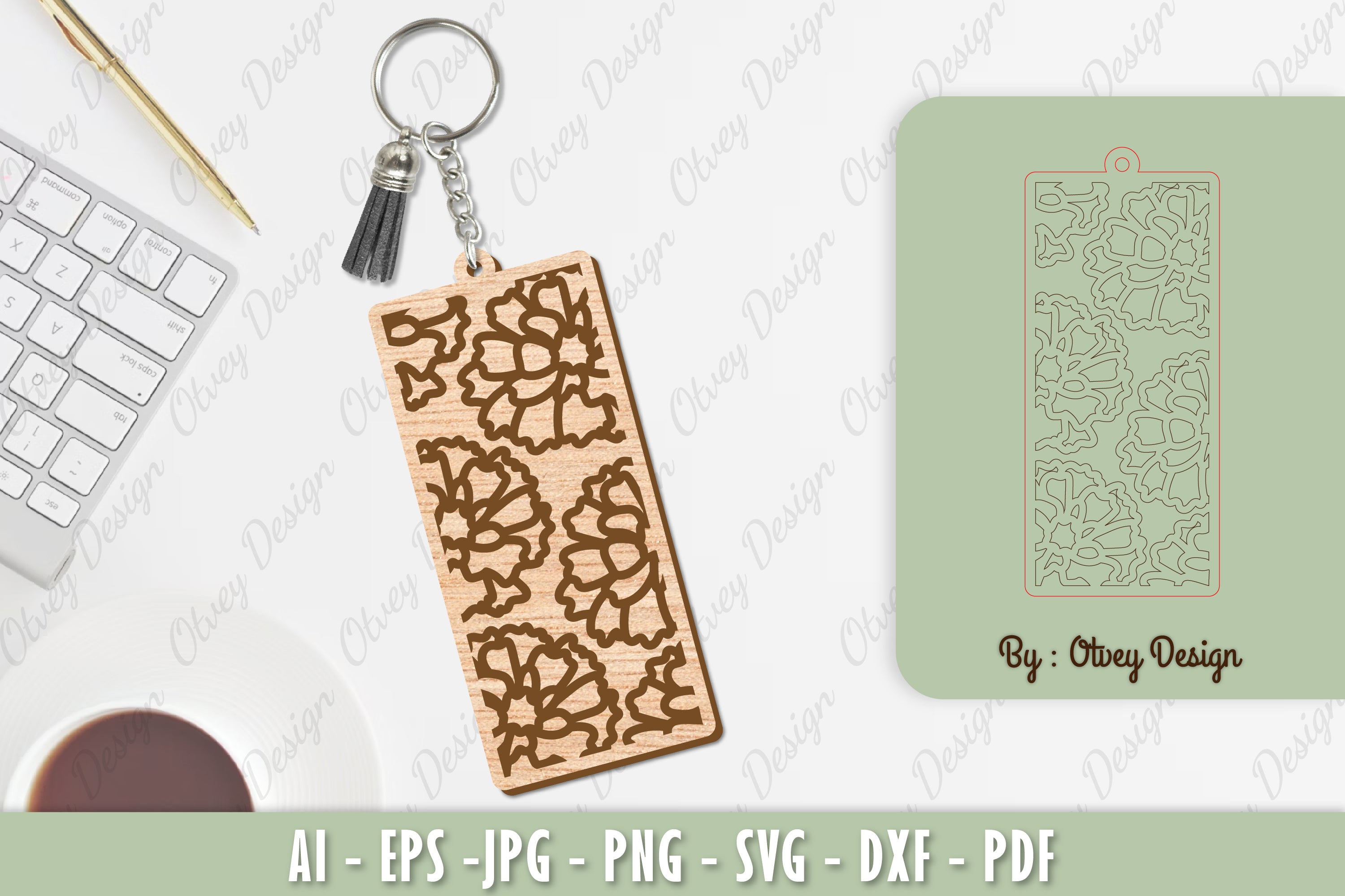 Flower Keychain Laser Cut SVG Bundle 13 - CraftNest - Digital Crafting and Art