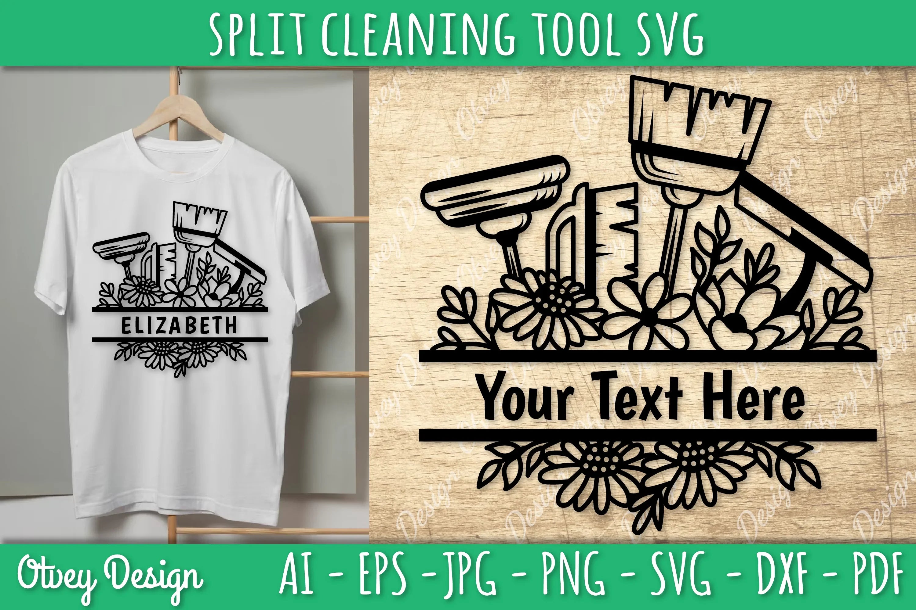 Split Monogram Cleaning Tool SVG Bundle 6 - CraftNest - Digital Crafting and Art