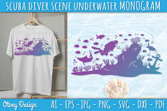 Scuba Diver Monogram SVG Bundle 6 - CraftNest - Digital Crafting and Art