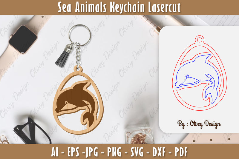Keychain Sea Animals Laser Cut SVG Bundle 41 - CraftNest - Digital Crafting and Art