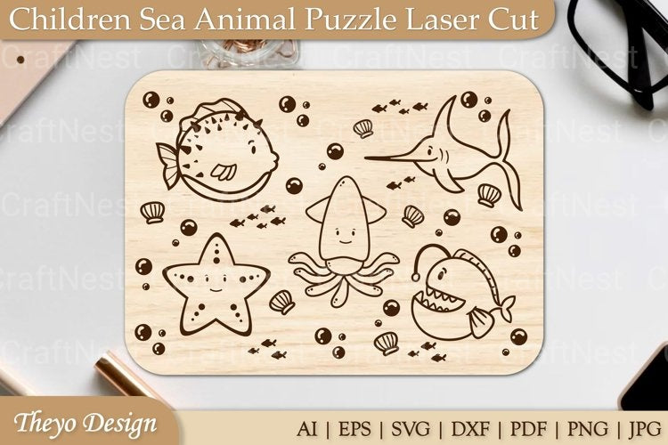Sea Animal Puzzle SVG