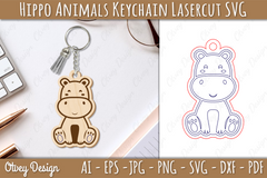 Hippo Animals Keychain SVG Bundle 1 - CraftNest - Digital Crafting and Art