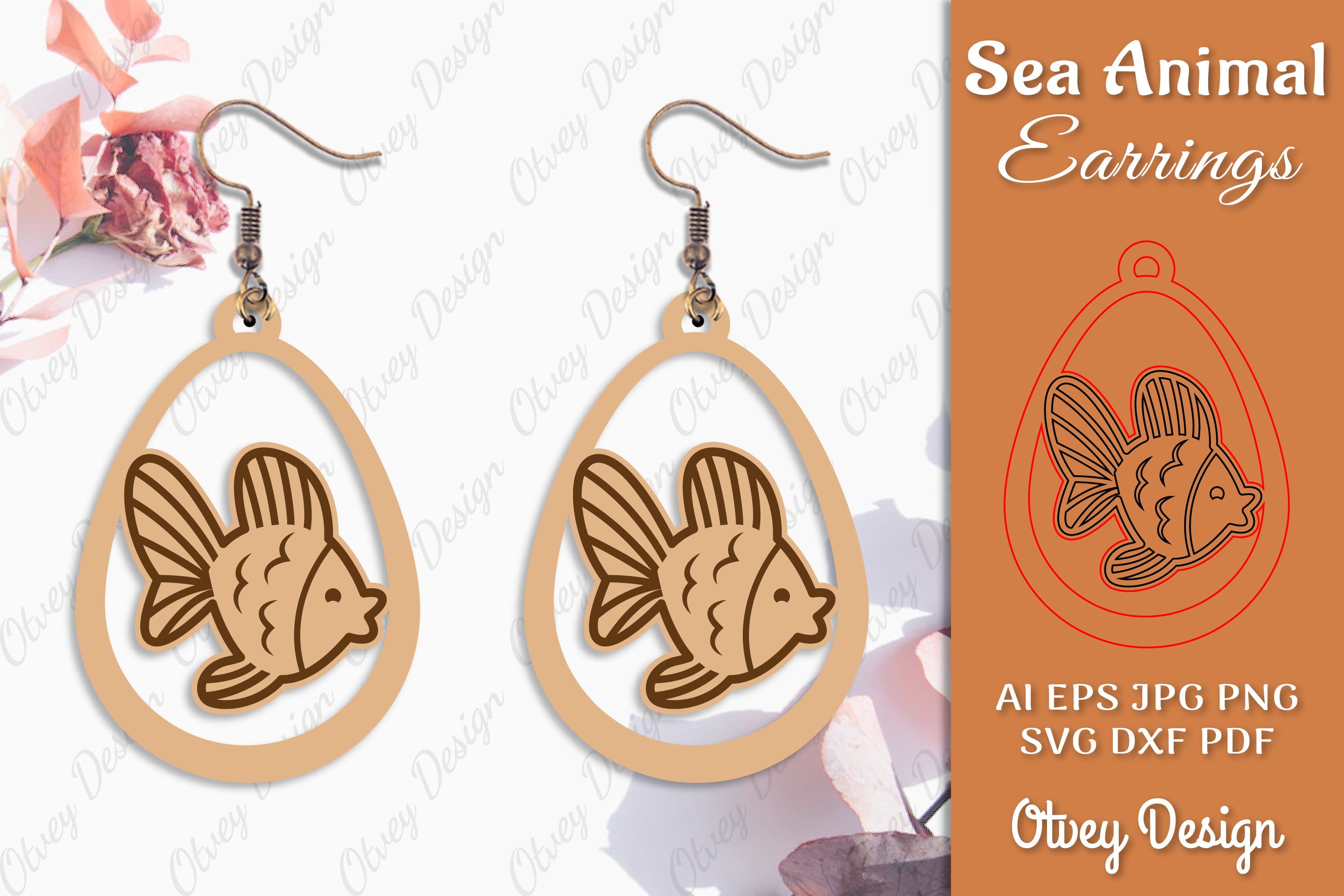 Earring Sea Animal Laser Cut SVG Bundle 3 - CraftNest - Digital Crafting and Art