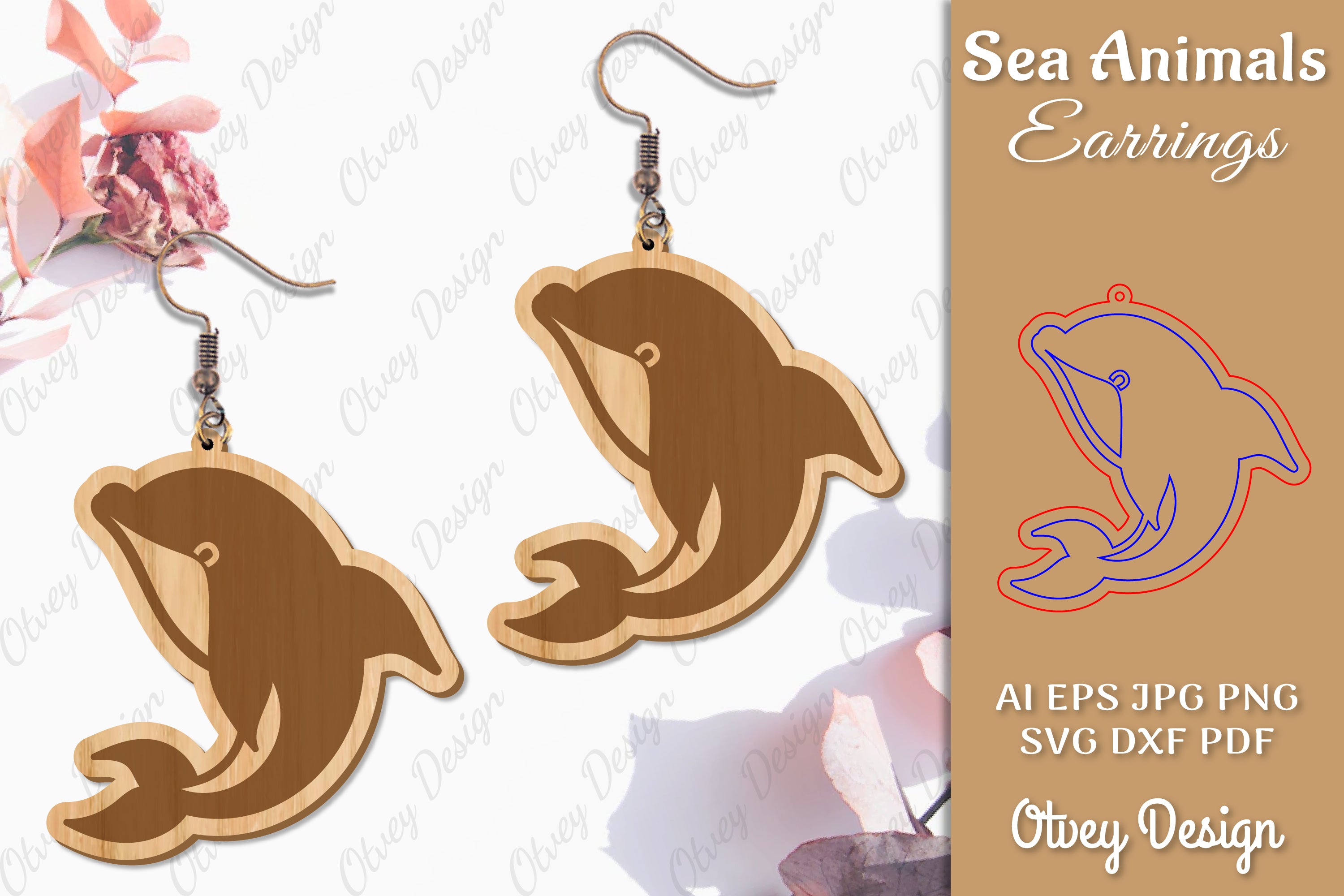 Sea Animals Earrings Laser Cut SVG Bundle 3 - CraftNest - Digital Crafting and Art