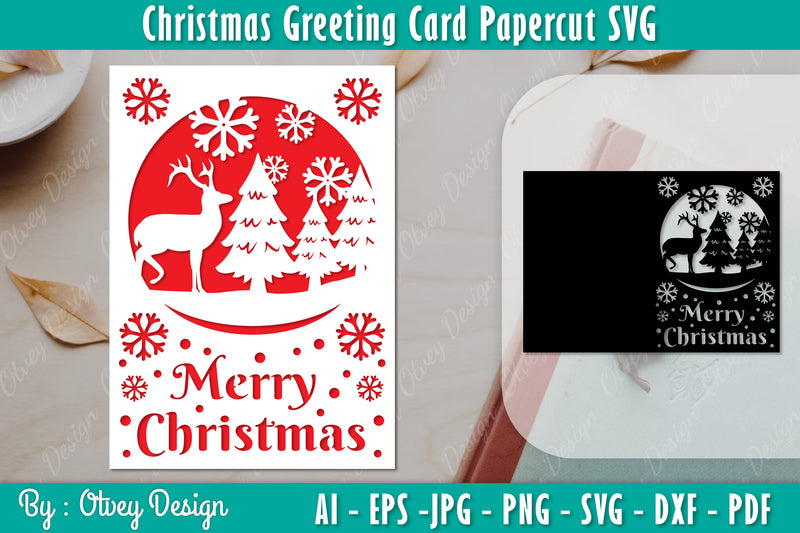 Christmas Greeting Card SVG Bundle 5 - CraftNest - Digital Crafting and Art