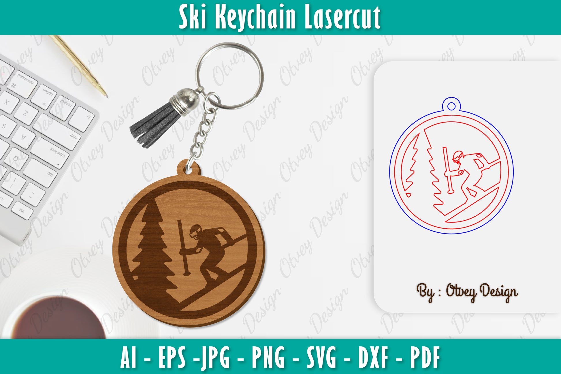 Ski Keychain Lasercut SVG Bundle 2 - CraftNest - Digital Crafting and Art