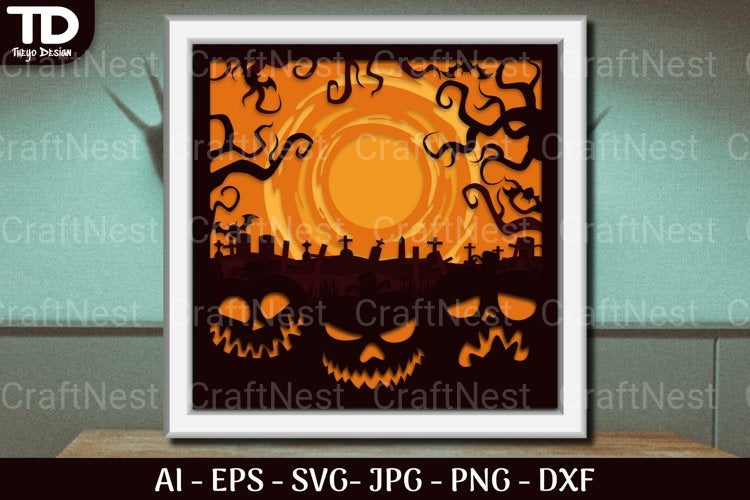 Shadow Helloween Layered Papercut SVG