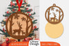Christmas Deer Ornament Lasercut SVG Bundle