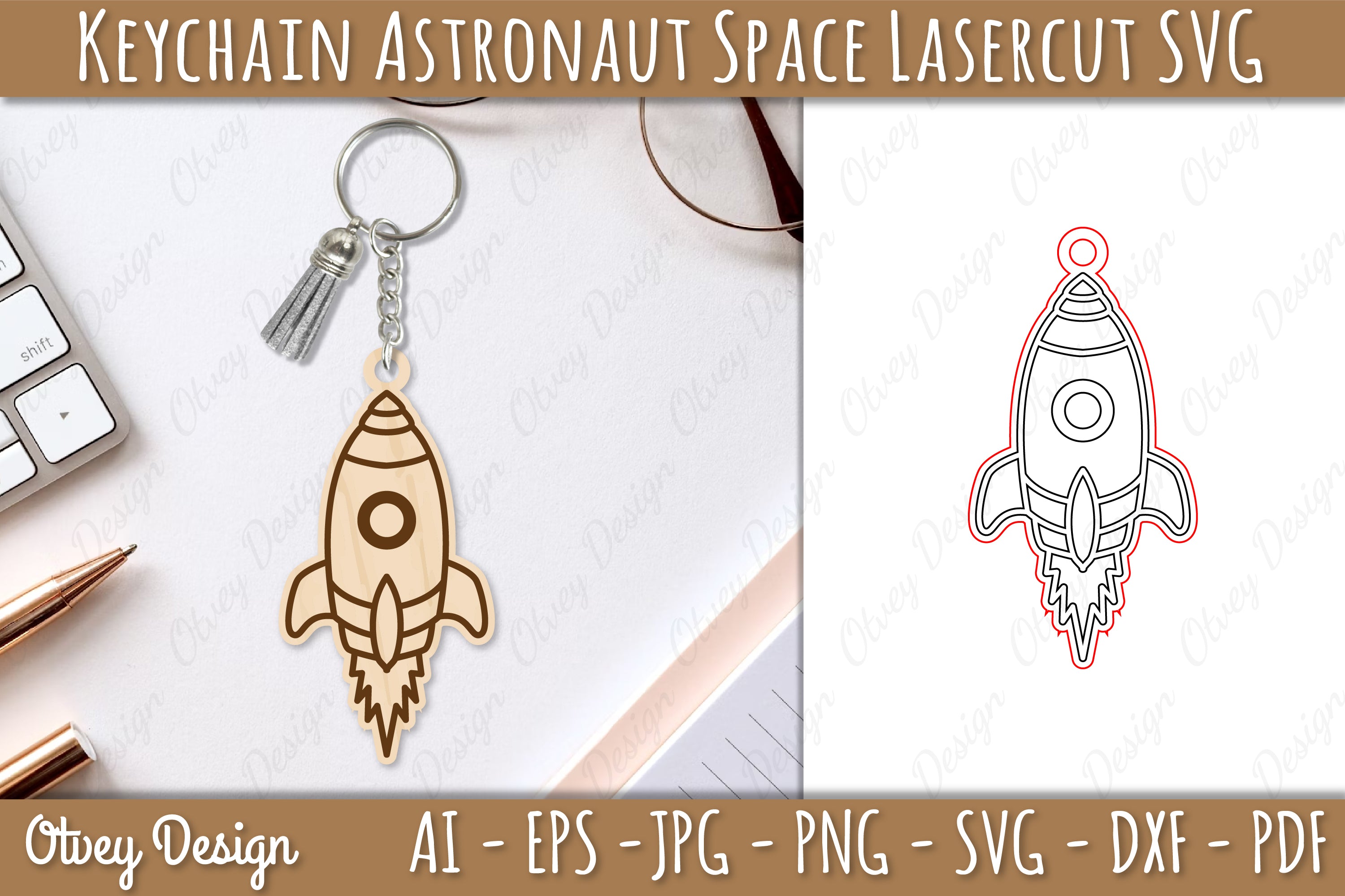 Astronaut Space Keychain Earring SVG Bundle 12 - CraftNest - Digital Crafting and Art