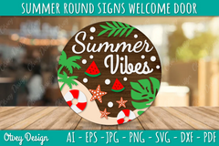 Summer Welcome Door Hangers SVG Bundle 6 - CraftNest - Digital Crafting and Art