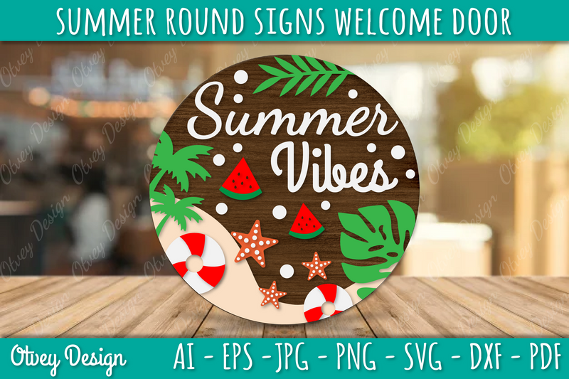 Summer Welcome Door Hangers SVG Bundle 6 - CraftNest - Digital Crafting and Art