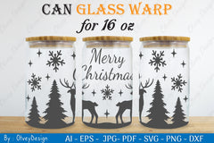 Christmas Deer Can Glass SVG Bundle 1 - CraftNest - Digital Crafting and Art
