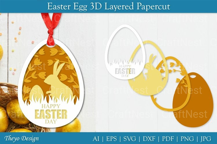 Easter Egg Layered Papercut SVG Bundle