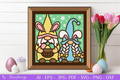 Gnome Easter 3D Shadow Box Layered Papercut SVG Bundle 9 - CraftNest - Digital Crafting and Art