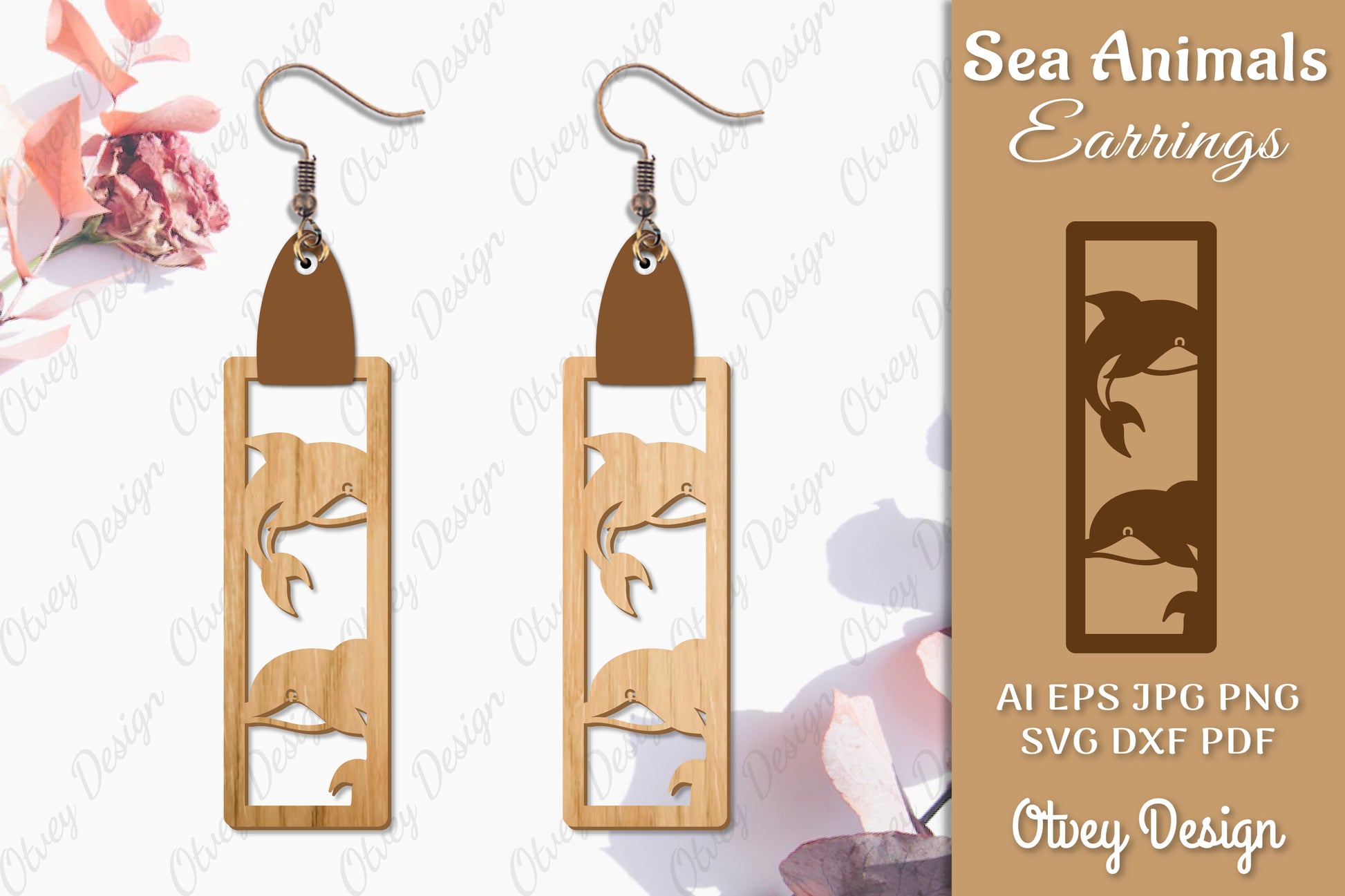 Sea Animals Earrings Laser Cut SVG Bundle 67 - CraftNest - Digital Crafting and Art