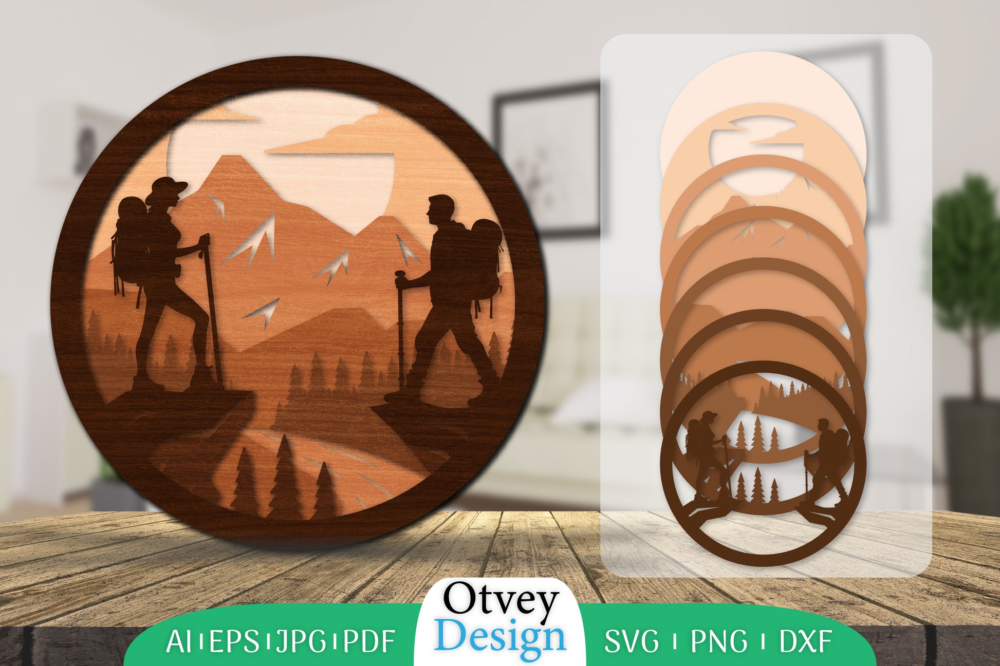 Hiking Couple Layered Lasercut SVG Bundle 2 - CraftNest - Digital Crafting and Art