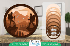 Hiking Couple Layered Lasercut SVG Bundle 2 - CraftNest - Digital Crafting and Art