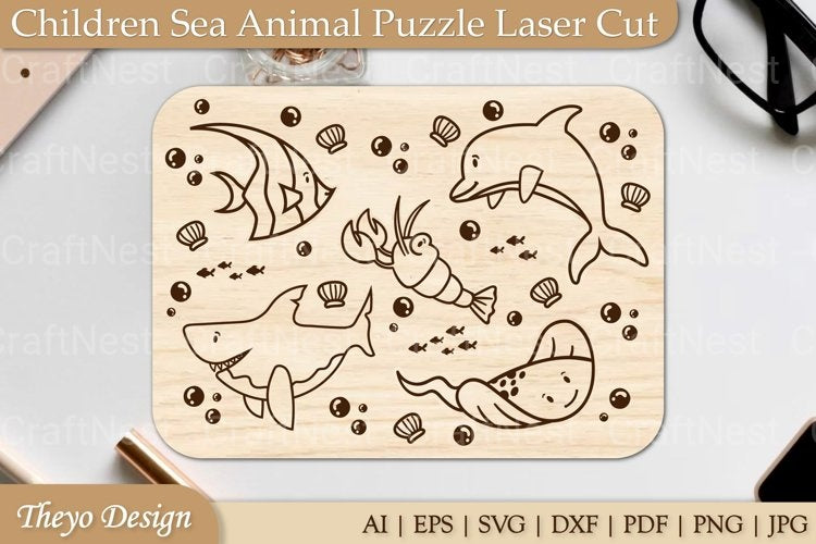 Sea Animal Puzzle SVG