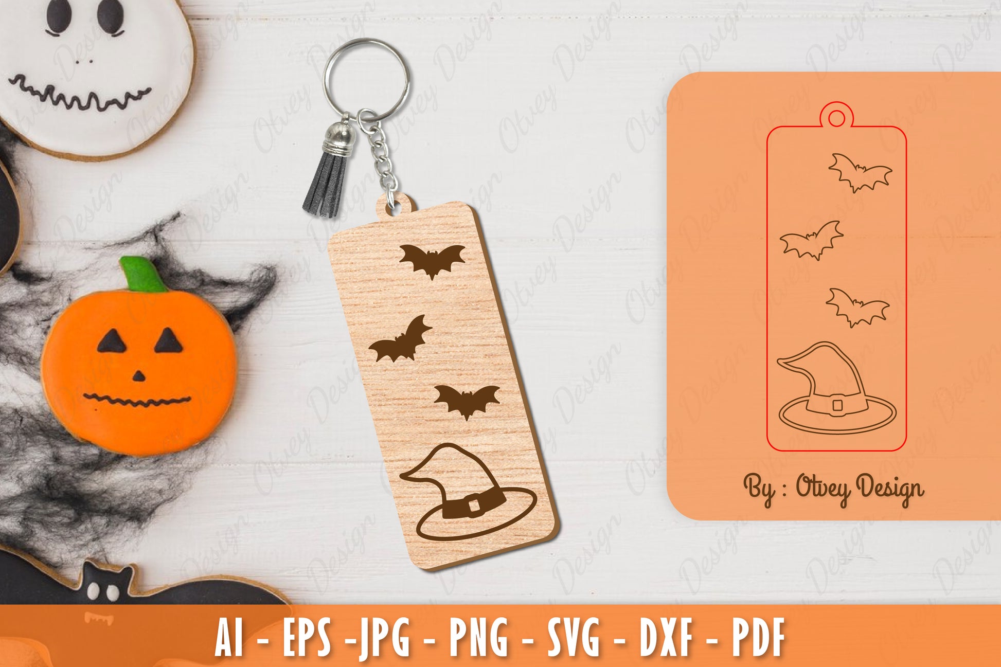 Halloween Keychain Laser Cut SVG Bundle 15 - CraftNest - Digital Crafting and Art