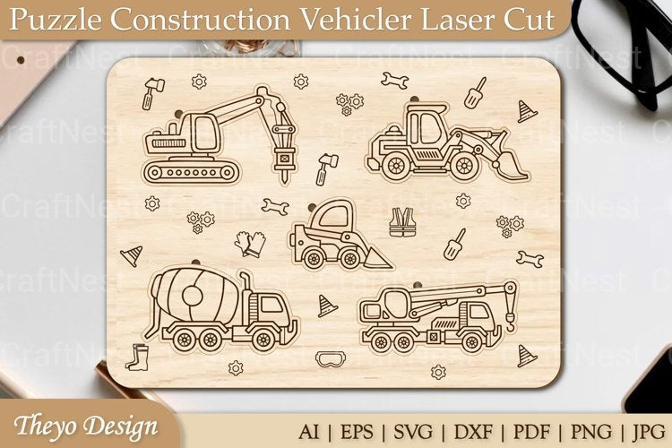 Construction Vehicle Puzzle SVG