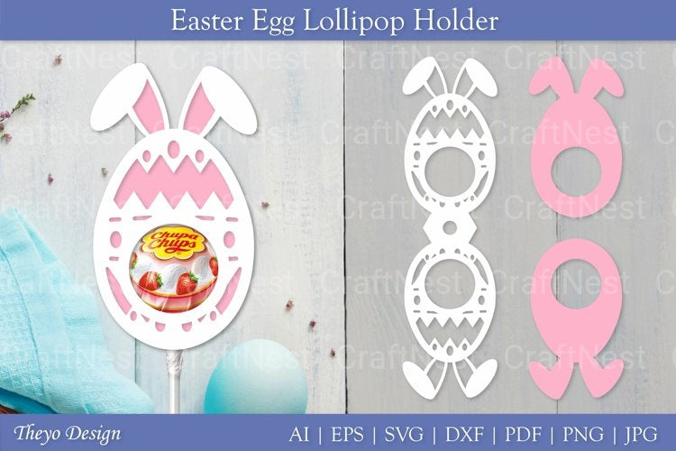 Easter Egg Lollipop Holder SVG