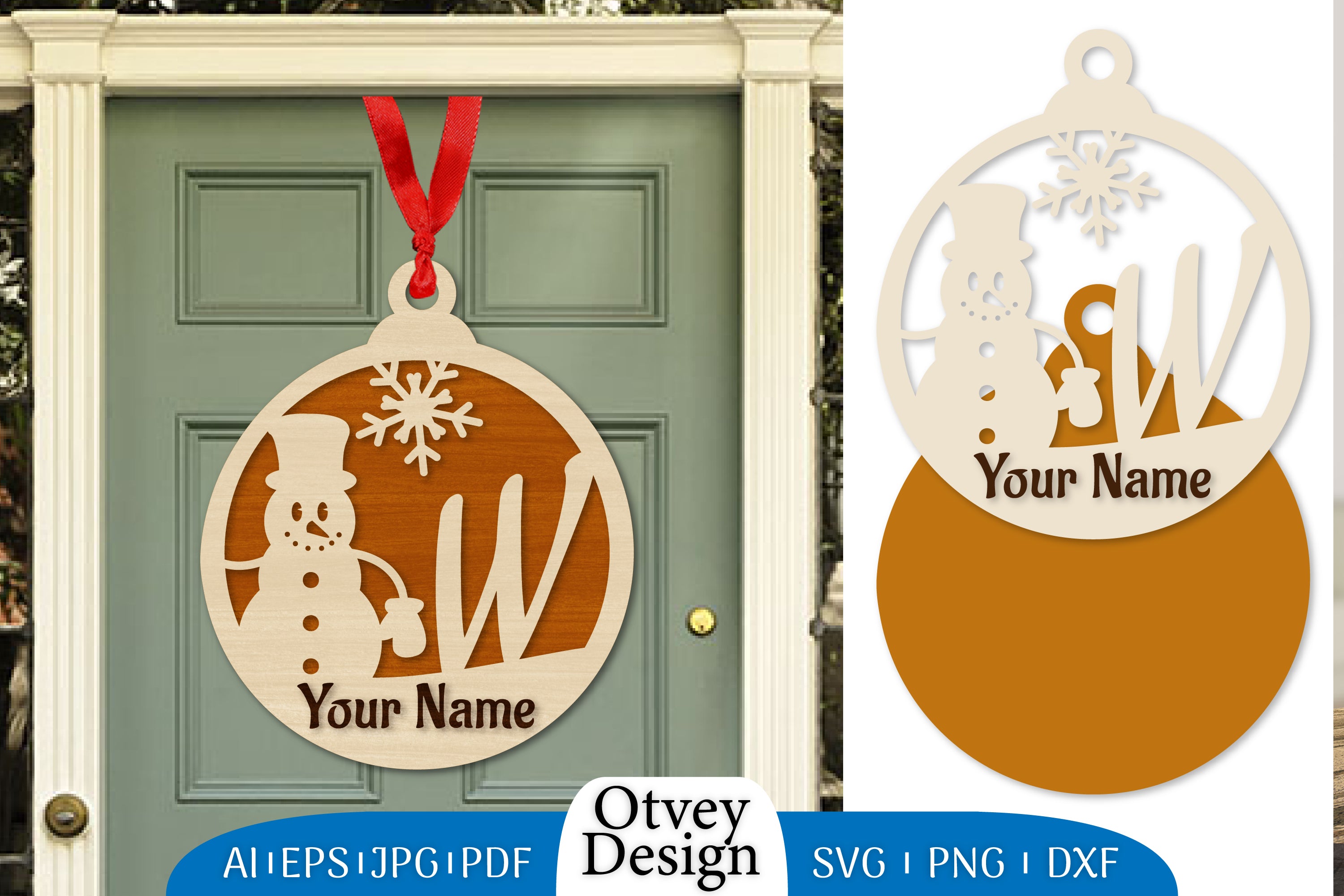 Snowman Name Christmas Ball SVG Bundle 11 - CraftNest - Digital Crafting and Art