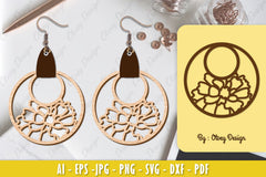 Flower Earring Laser Cut SVG Bundle 43 - CraftNest - Digital Crafting and Art