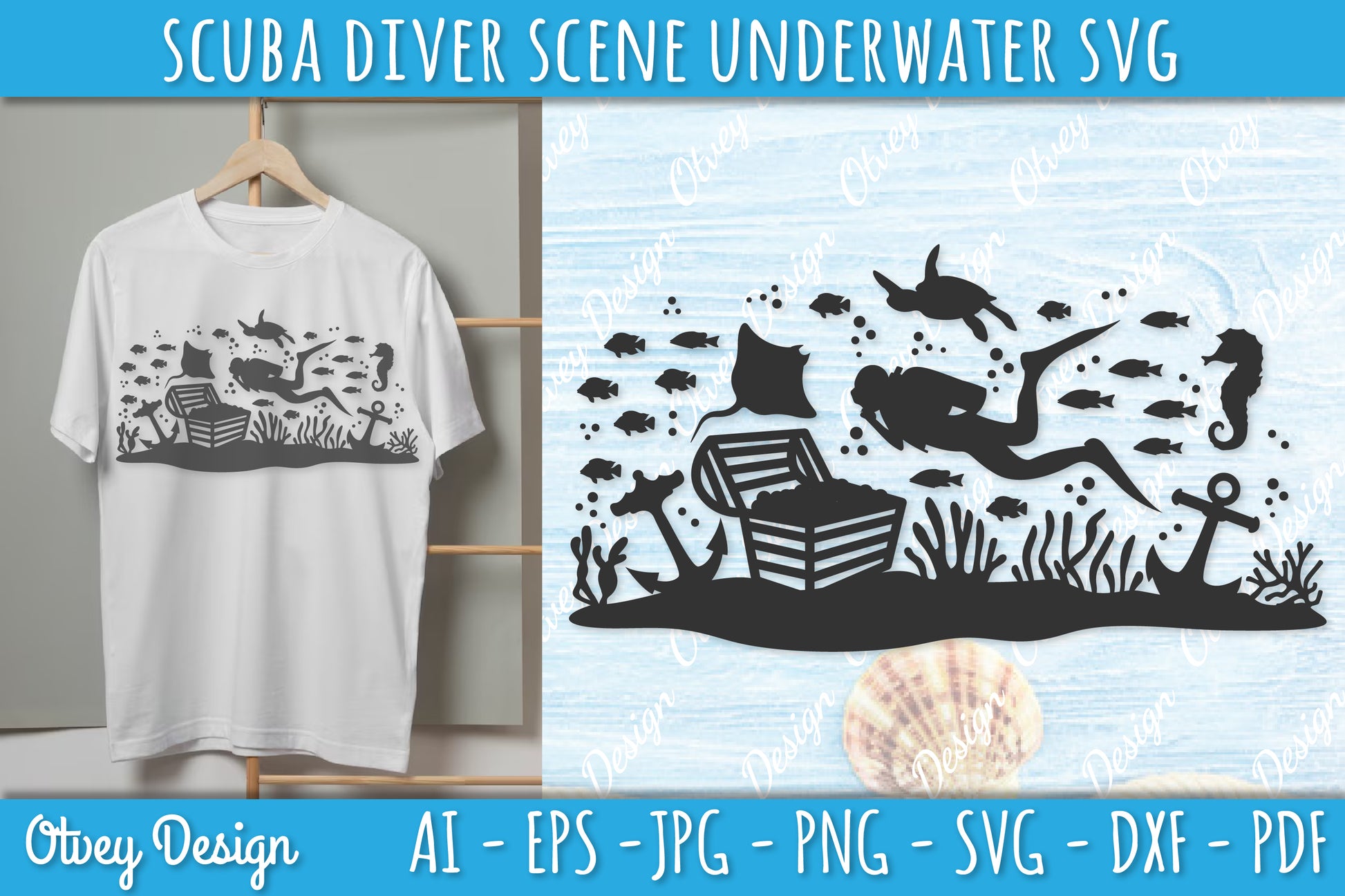 Scuba Diver Underwater World SVG Bundle 7 - CraftNest - Digital Crafting and Art