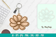 Flower Keychain SVG Bundle 17 - CraftNest - Digital Crafting and Art