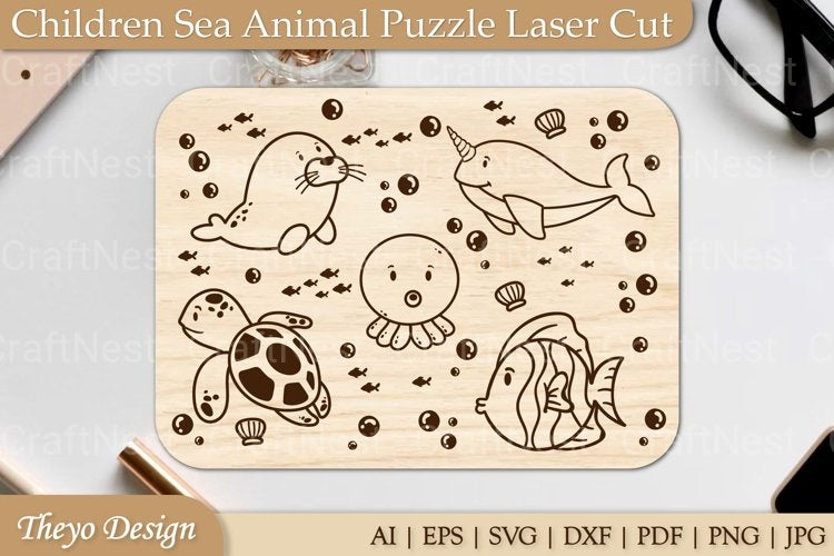 Sea Animal Puzzle SVG Bundle