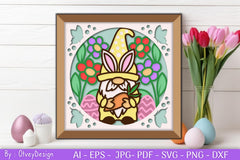 Gnome Easter 3D Shadow Box Layered Papercut SVG Bundle 5 - CraftNest - Digital Crafting and Art